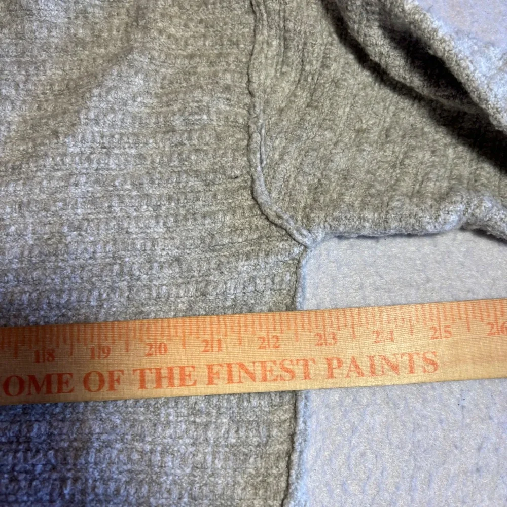 Free People Grey Textured Knit Lace Up‎ Side V Neck Tunic Sweater Size S